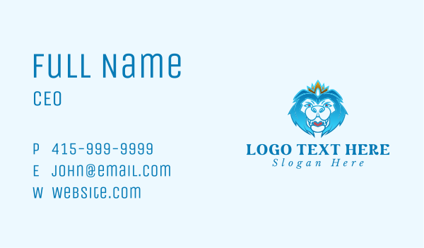 Blue Lion Crown Business Card Design Image Preview