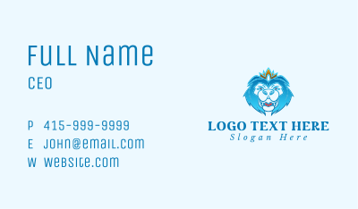 Blue Lion Crown Business Card Image Preview