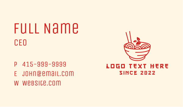 Vegan Ramen Bowl Business Card Design Image Preview