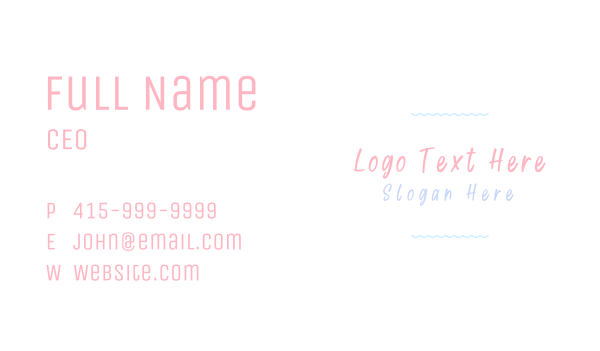 Playful Handwritten Wordmark Business Card Design Image Preview