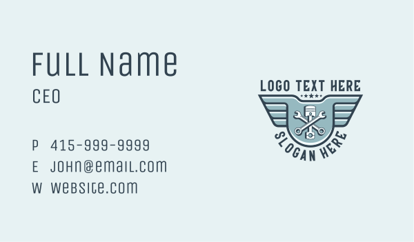 Piston Wrench Mechanic Business Card Design Image Preview