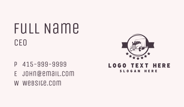 Trailer Truck Badge Business Card Design Image Preview