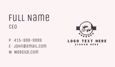 Trailer Truck Badge Business Card Image Preview