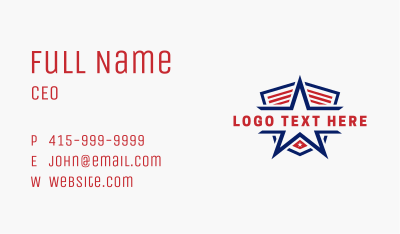 Patriotic Star America Business Card Image Preview