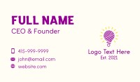 Light Bulb Crochet  Business Card Preview