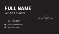 Black White Cursive Wordmark Business Card Image Preview