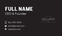 Black White Cursive Wordmark Business Card Image Preview