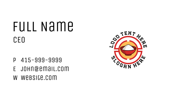 Oriental Rice Bowl Business Card Design Image Preview