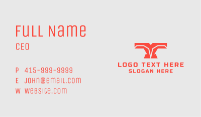 Red T & V Symbol Business Card Image Preview