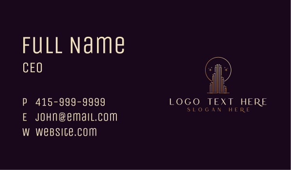 Luxury Tower Building Business Card Design Image Preview