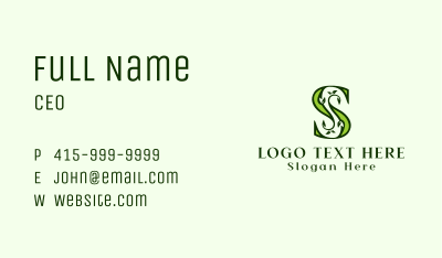 Green Plant Letter S Business Card Image Preview