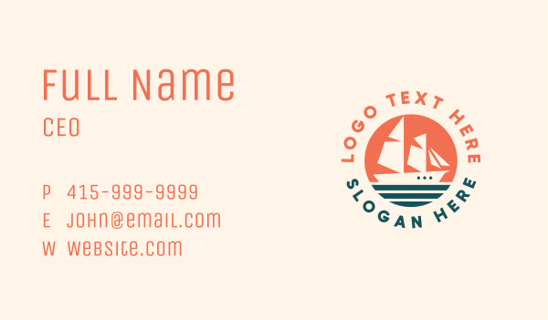 Sailing Caravel Ship Business Card Design Image Preview