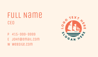 Sailing Caravel Ship Business Card Image Preview