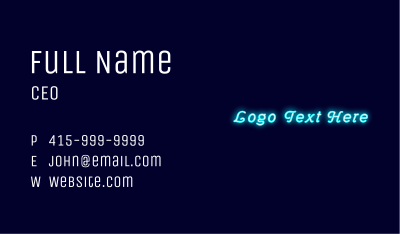 Neon Signage Company Business Card Image Preview