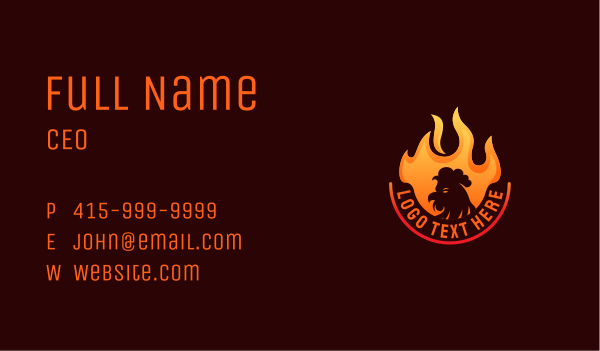 Hot Flame Chicken Business Card Design Image Preview