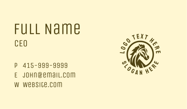 Equestrian Horse Stallion Business Card Design Image Preview