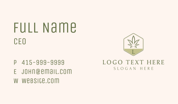 Marijuana Herbal Lettermark Business Card Design Image Preview