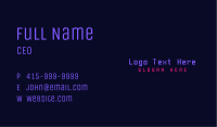 Retro Neon Wordmark Business Card Image Preview