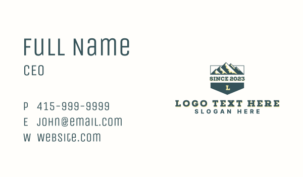 Hiking Mountain Summit Business Card Design Image Preview