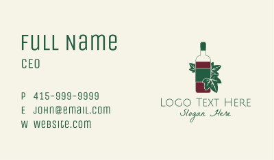 Organic Wine Bottle Business Card Image Preview