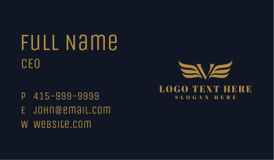 Golden Wing Letter V Business Card Image Preview