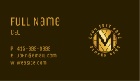 Metallic Gold Letter M Business Card Image Preview