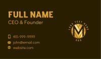 Metallic Gold Letter M Business Card Image Preview