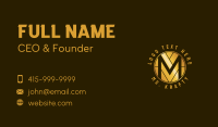 Metallic Gold Letter M Business Card Image Preview