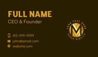 Metallic Gold Letter M Business Card Image Preview