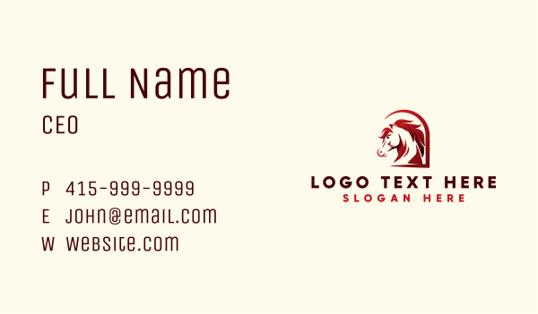 Wild Equine Horse Business Card Design Image Preview