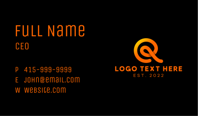 Loop Cursive Letter R Business Card Image Preview