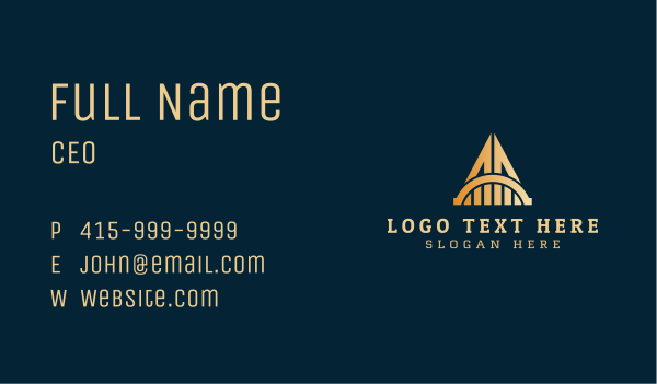 Arch Bridge Letter A Business Card Design Image Preview