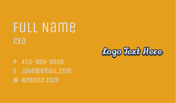 Classic Script Wordmark Business Card Design Image Preview