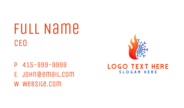 Snowflake Fire Thermal Business Card Design Image Preview