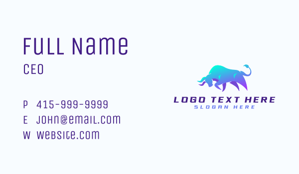 Raging Bull Startup Business Card Design Image Preview