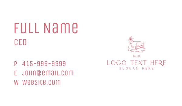 Floral Cake Baking Business Card Design Image Preview