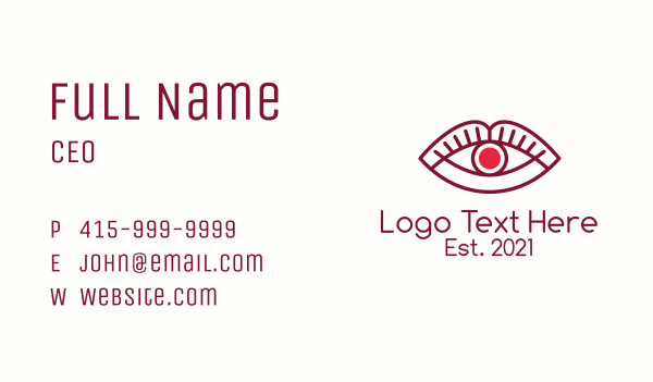 Lip Eye Monoline Business Card Design Image Preview