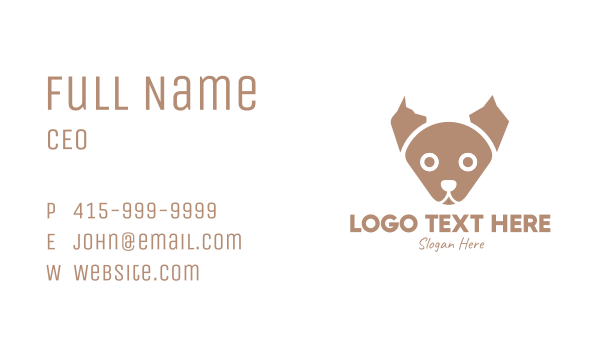 Brown Puppy Business Card Design Image Preview