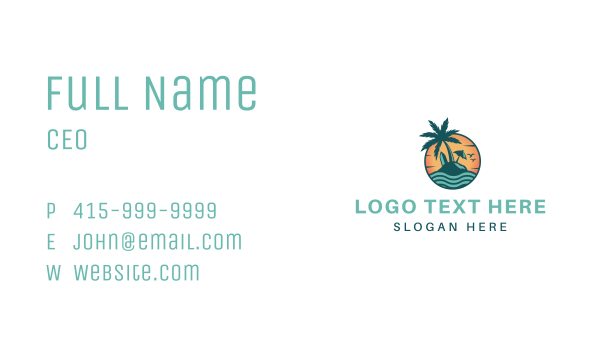 Tropical Beach Resort Business Card Design Image Preview