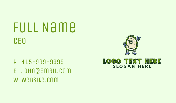 Durian Fruit Mascot Business Card Design Image Preview