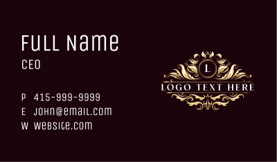 Floral Luxury Crest Business Card Image Preview