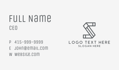 Gray Construction Letter S Business Card Image Preview