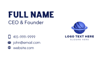 Blue 3D Cosmic Planet Business Card Preview