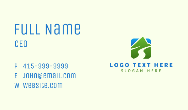 Travel Mountain Valley Business Card Design Image Preview