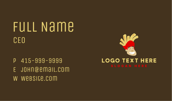 Snack Fries Person Business Card Design Image Preview