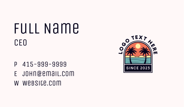 Summer Island Beach Business Card Design Image Preview