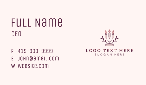Candle Decor Candelabra Business Card Design Image Preview