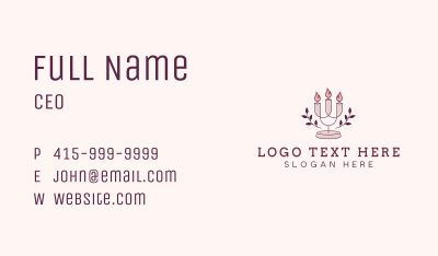 Candle Decor Candelabra Business Card Image Preview