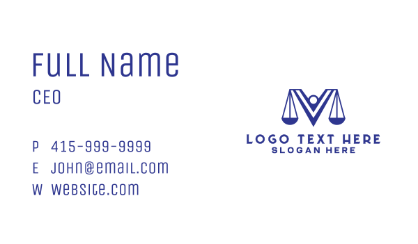 Blue V Lawyer Business Card Design