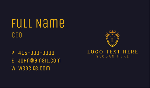 Upscale Regal Shield Business Card Design Image Preview